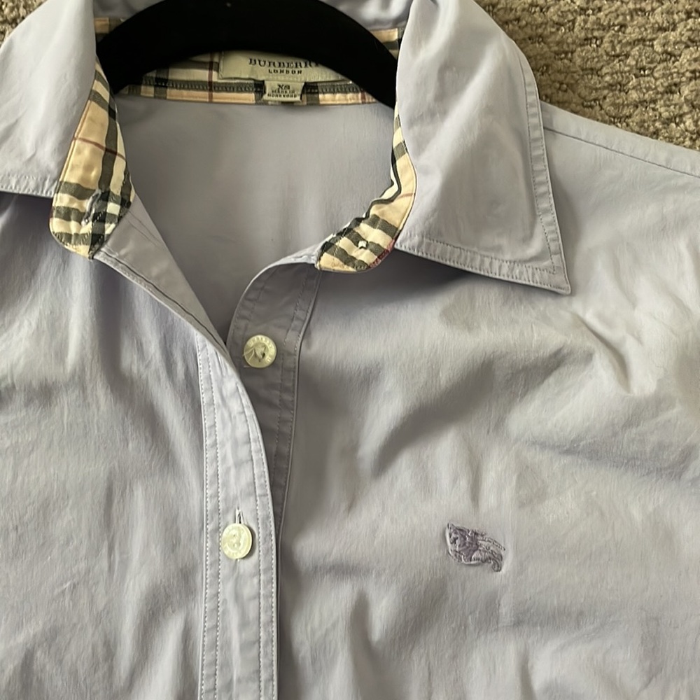 Burberry Womens Button Down (Blue/Purple/Periwinkle Color) Size XS - Picture 2 of 2